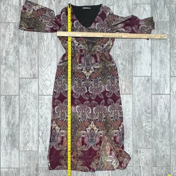 Signature‎ Collection Women's Maxidress Medium Burgundy Paisley - Picture 9 of 10